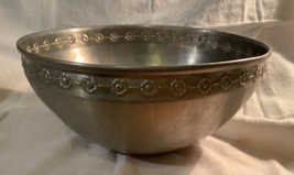 Vtg Mirro Aluminum Bowl with flowers - £11.19 GBP