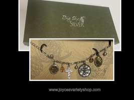 Big Sky Silver Plated Faith Charm Bracelet 7&quot; New - £7.95 GBP