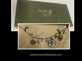 Big Sky Silver Plated Faith Charm Bracelet 7&quot; New - £8.00 GBP