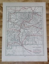 1918 Original Antique Map Of New Mexico / Verso Utah - $24.22