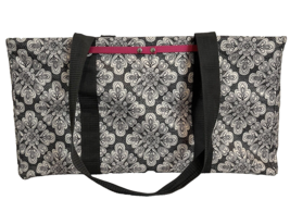 Thirty-One Large Open Utility Tote with Snap-In Liner Gray/Pink - £18.54 GBP