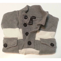 INC International Concepts Men Size M Cotton Sweater Henley Gray Stripes - $16.45