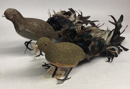 Goldbug Studio Set Of 2 Peacock Figurines W/ German Glass Glitter &amp; Mica... - $24.75
