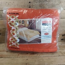 Vtg Cannon Blanket Satin Edge Lock Nap 70s Retro Orange #724 72 X 90 Nos - £31.65 GBP