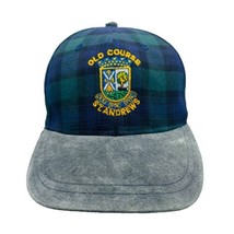 Vtg St Andrews Adjustable Hat Old Course Golf Cap Plaid Suede Bill - $19.74