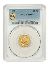 1908 $2.50 PCGS MS65 - $5,601.75