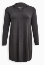Torrid Super Soft Gray Hooded Long Sleeve Nightgown, Pocket, Plus Size 2X - £23.48 GBP