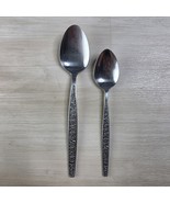 Vintage Granada Rose Flatware Lot of 2 Spoons Japan Stainless 1 Small 1 ... - $19.69