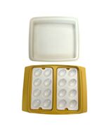 Vtg Tupperware Deviled Egg Carrier – Mustard Yellow 3-Pc Set – 2 Trays + Lid – 1 - $19.80