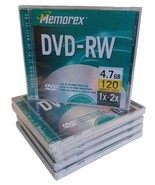 Lot of 6 Memorex DVD-RW 4.7GB / 120 minute BRAND NEW SEALED - £7.77 GBP