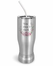 PixiDoodle Floral Inspirational Confidence Insulated Coffee Mug Tumbler with Spi - £26.85 GBP+