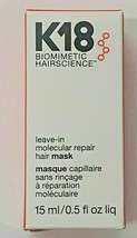 K18 Leave-in Molecular Repair Hair Mask 15 ml/0.5 oz - Free Shipping  New Size - £23.35 GBP