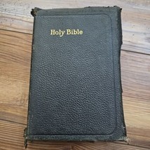 Vtg KJV Holy Bible New Old Test Illustrated 1940s Black Leather World Pu... - $29.65