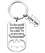 Fathers day gifts keychain keyring key ring chain BEST Father SUPER HERO... - £14.23 GBP