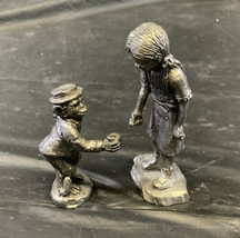 Michael Ricker Pewter Park City Town Hall Girl &amp; Coin Monkey - $21.82