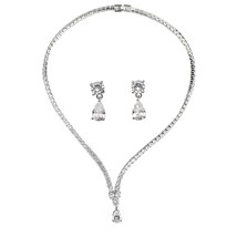 Emmaya Noble AAA Zirconia Necklace And Earring New Trend Party Women&Girls Charm - £36.13 GBP