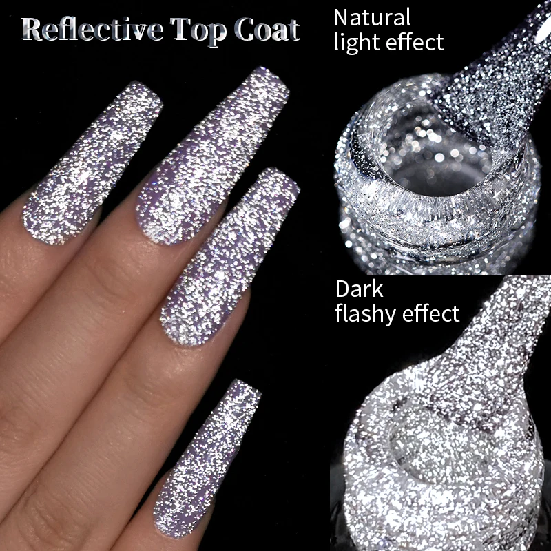 Sporting LILYCUTE 7ml Reflective Sparkling Nail Gel Polish Iridescent Glitter Ef - £18.44 GBP