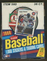 1988 Fleer Baseball 36 Count Box Logo Stickers And Trading Cards ! - £19.91 GBP