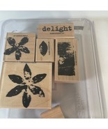 Stampin Up Paint Prints Rubber Stamp Set Wood Mounted 2005 - £7.81 GBP