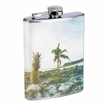 Beach Pineapple Em4 Flask 8oz Stainless Steel Hip Drinking Whiskey - £11.79 GBP