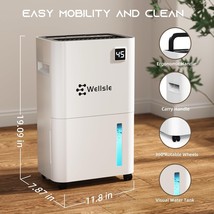 Wellsle 34 Pint Dehumidifier, Smart Quiet, Drain Hose, 3 Modes, 2000 Sq ... - $4,195.98 MXN