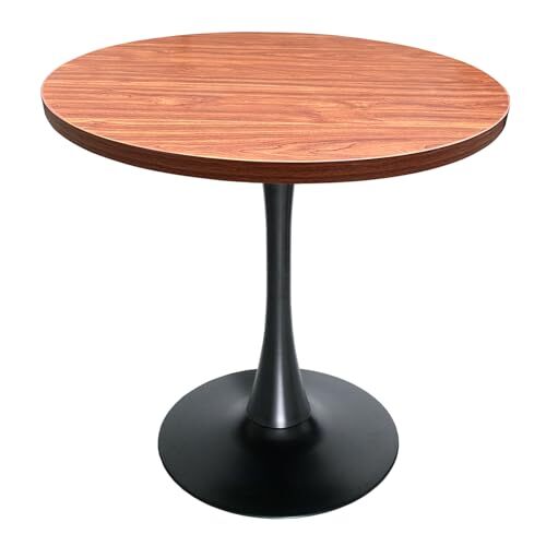 LeisureMod Bristol 36" Round Dining Table, Modern MDF Top & Black Iron Pedestal  Item image 2