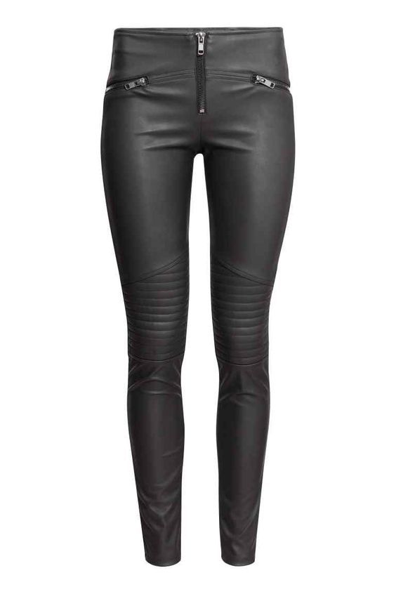 Women Black  Zipper Genuine Leather Pants Mono ectric, Women Wasit Belted Pants