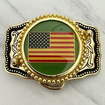 Vintage American Flag Small Belt Buckle Made in USA - $19.79