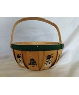 Vintage Wooden Hand Painted Christmas Basket 1996 - $12.20