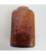 Vintage Amber Brown Apothecary Chemist Medicine Glass Bottle Jar 4x2x2 Inch - $15.53 CAD