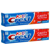 2-Pack New Crest Kid&#39;s Cavity Protection Toothpaste Sparkle Fun 2.2 Oz Exp 12-22 - £9.13 GBP
