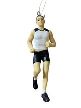 Gallarie II  NWT Male Runner Resin Christmas Ornament Purple White 4 in - $11.34