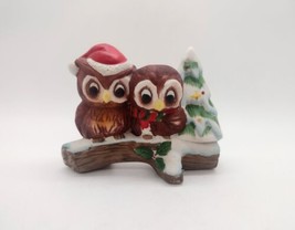 UOGC Owls on Branch Figurine Christmas Tree Taiwan Bisque Porcelain Vintage  - £8.96 GBP
