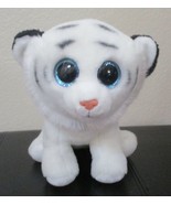 Ty Beanie Boos Tundra the White Tiger Medium 9&quot; Big Blue Sparkle Eyes NO... - $17.30 CAD