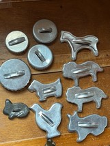Vintage Lot of Round Chicken Horse Lion Bunny Rabbit Metal Cookie Cutters – the - £11.66 GBP