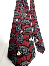 Tie Walt Disney Men&#39;s Necktie Mickey Mouse Red Paisley 100% Silk USA ca ... - $14.85