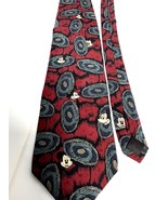 Tie Walt Disney Men&#39;s Necktie Mickey Mouse Red Paisley 100% Silk USA ca ... - $14.85