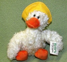 Gund White Duck Plush 9&quot; Sitting With Kelli&#39;s Hang Tag Yellow Rain Hat Orange - £12.65 GBP