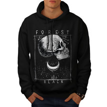 Wellcoda Forest Black Skull Mens Hoodie, Night Casual Hooded Sweatshirt - £25.84 GBP+
