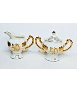 Vintage Norcrest China Japan Golden 50th Anniversary Sugar Bowl &amp; Creame... - $18.80