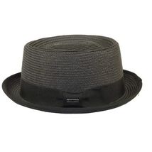 Men's Broner Summer Hat Woven Straw Style Porkpie STAND UP 88-8601 Black - $47.99