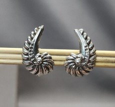 Vintage Screw Back Earrings Sterling Silver .925 Nautilus Shell Graduated Spiral - £23.88 GBP