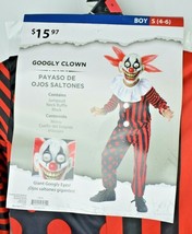 Googly Clown 3 piece Costume Boys Size Small (4-6) New (Halloween) - £10.99 GBP