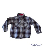 Quad Seven Boys 3T Grey Black Plaid Long Sleeve Button Up Casual Shirt - $7.69