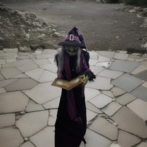 Casting Spell Witch Animated LED ANIMATRONIC Halloween Prop Motion Activ... - $3,623.74 MXN