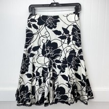 White House Black Market 100% Silk Floral Pleated Skirt Sz 2 Knee Length... - $15.99