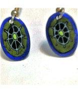 Vintage Blue Enamel Earrings - $42.48 CAD
