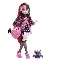 Monster High Doll, Draculaura with Pink &amp; Black Hair in Signature Look w... - £31.57 GBP