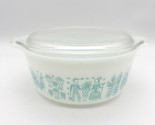 Vintage Pyrex Amish Butter print 472 Turquoise/ White 1 1/2 Pt W/ Lid ca... - £31.38 GBP