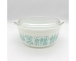 Vintage Pyrex Amish Butter print 472 Turquoise/ White 1 1/2 Pt W/ Lid ca... - £31.38 GBP